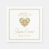 Retro Tropische Palmboom Pickleball Bruidsdouche Servet (Voorkant)