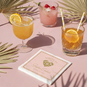 Retro Tropische Palmboom Pickleball Bruidsdouche Servet