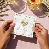 Retro Tropische Palmboom Pickleball Bruidsdouche Servet