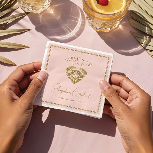 Retro Tropische Palmboom Pickleball Bruidsdouche Servet