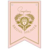 Retro Tropische Palmboom Pickleball Bruidsdouche Vlaggetjes (Eerste vlag)