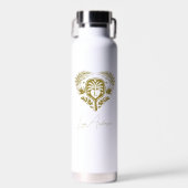 Retro Tropische Palmboom Pickleball Bruidsdouche Waterfles (Voorkant)