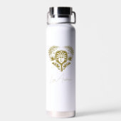 Retro Tropische Palmboom Pickleball Bruidsdouche Waterfles (Achterkant)