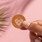 Retro Tropische Palmboom Pickleball Bruidsmeisjesf Ronde Sticker