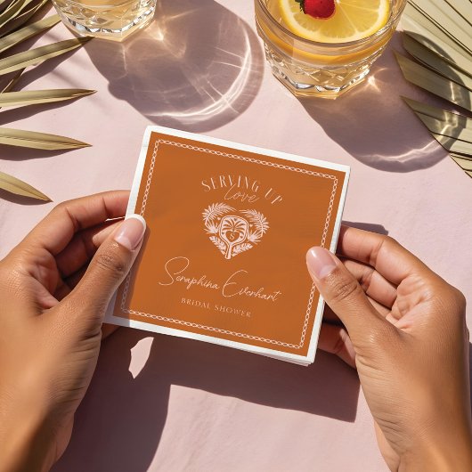 Retro Tropische Palmboom Pickleball Bruidsmeisjesf Servet