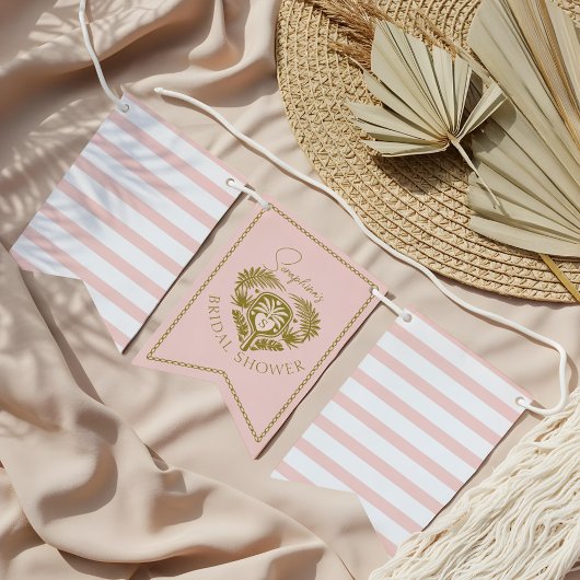 Retro Tropische Palmboom Pickleball Bruidsmeisjesf Vlaggetjes