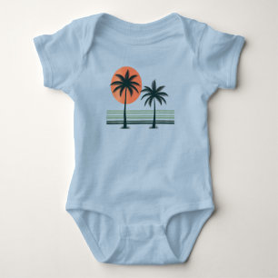 Retro/ tropische palmboom romper