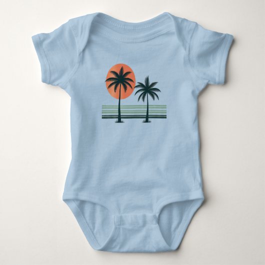 Retro/ tropische palmboom romper (Voorkant)