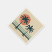 Retro/ tropische palmboom servet (Hoek)