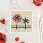 Retro/ tropische palmboom servet (Insitu)