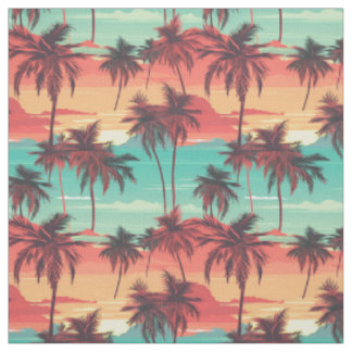 Retro Tropische Palmboom Stof