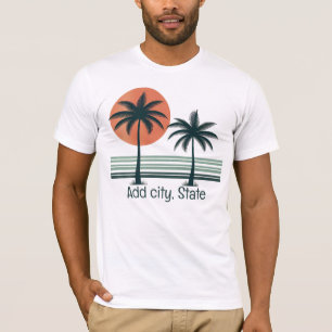 Retro/ tropische palmboom t-shirt