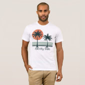 Retro/ tropische palmboom t-shirt (Voorkant volledig)