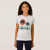 Retro/ tropische palmboom t-shirt (Voorkant volledig)