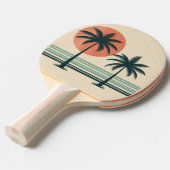 Retro/ tropische palmboom tafeltennisbatje (Voorkant Gekanteld)