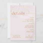 Retro Tropische palmen | Bachelorette Weekend Kaart (Achterkant)