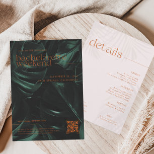 Retro Tropische palmen   Bachelorette Weekend Kaart