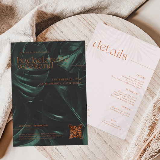 Retro Tropische palmen | Bachelorette Weekend Kaart