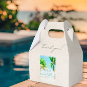 Retro Tropische Pam Tree Wedding Dank u Cadeaudoos Bedankdoosjes