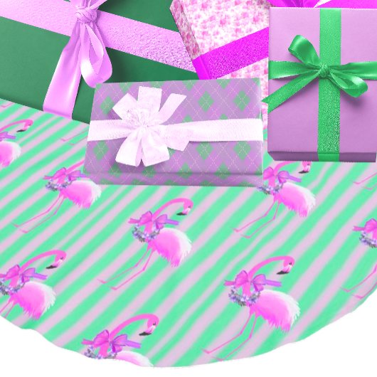 retro tropische roze flamingo kerst kerstboom rok