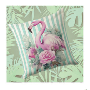  retro tropische roze flamingo kussen