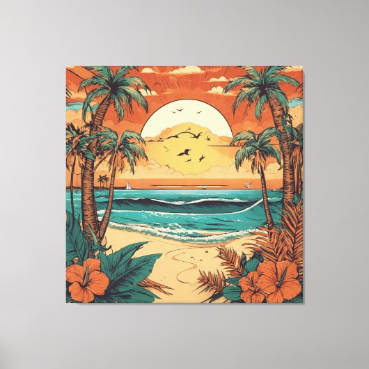 Retro Tropische rust Canvas Afdruk (Voorkant)