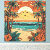 Retro Tropische rust Canvas Afdruk (Insitu (Houten vloer))