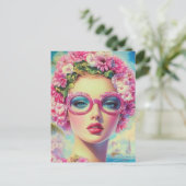 Retro tropische schoonheid briefkaart (Staand voorkant)