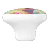 Retro tropische schoonheid keramische knop (Zijkant)