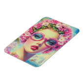 Retro tropische schoonheid magneet (Linkerzijde)