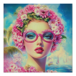 Retro tropische schoonheid perfect poster