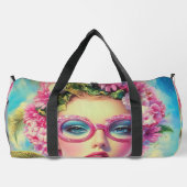 Retro tropische schoonheid plunjezak (Achterkant)