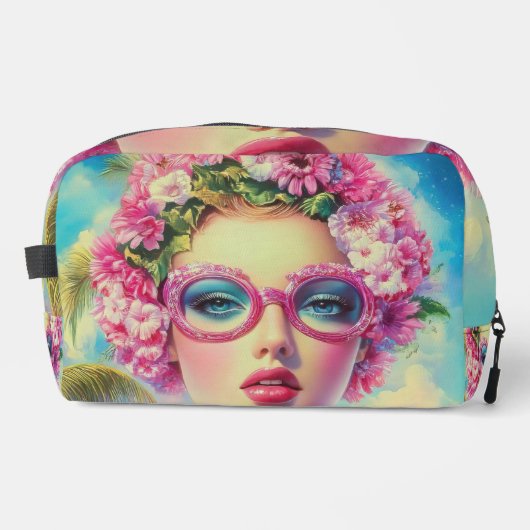 Retro tropische schoonheid toilettasje (Voorkant)