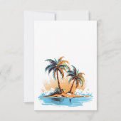 Retro Tropische Strand Bestemming Bruiloft RSVP Kaartje (Achterkant)