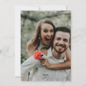 Retro Tropische Strand Palmbomen Foto Huwelijk Feestdagenkaart (Achterkant)