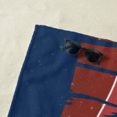 Retro Tropische strand Surfing Palm Trees Strandlaken (In situ)