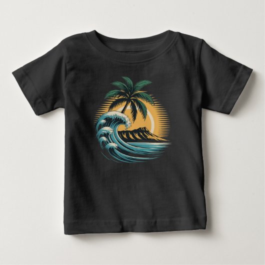 Retro Tropische Surf - Oude Grote Golf Palmboom (Voorkant)