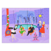 Retro Tropische Tafelkleed van de Partij van (Voorkant (Horizontaal))