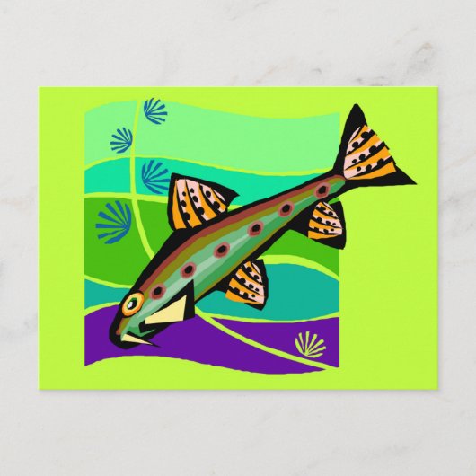  Retro tropische vissen Briefkaart (Voorkant)