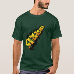 Retro Tropische Zomer Typografie Ontwerp met Palm  T-shirt