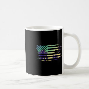 Retro Tropische Zomer Vakantie En Vlag Van De VS S Koffiemok