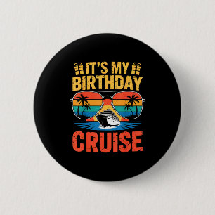 Retro tropische zonsondergang oceaan vakantie verj ronde button 5,7 cm
