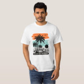 Retro Tropische Zonsondergang Palmboom T-shirt – M (Voorkant volledig)