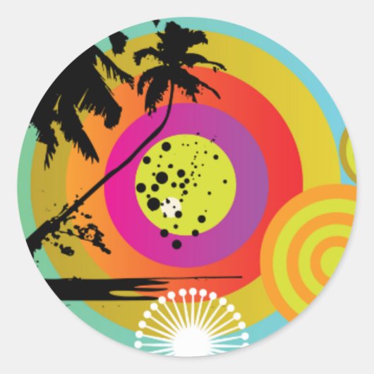 Retro Tropix Zakelijke Stickers (Voorkant)
