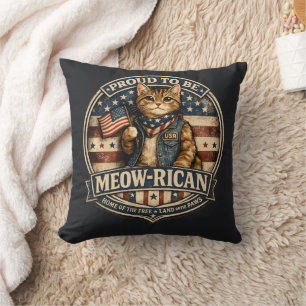 Retro Trots op het feit dat ik een Amerikaanse kat Kussen