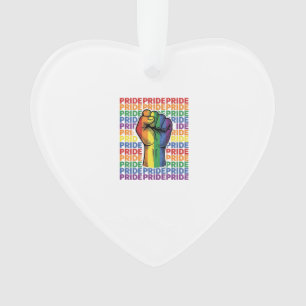 Retro trots opgeheven vuist regenboog shirt ontwer ornament