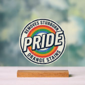 Retro trots protest regenboog badge vector ontwerp acryl bord (Neutraal)