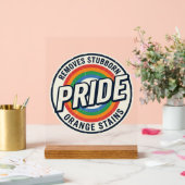 Retro trots protest regenboog badge vector ontwerp acryl bord (Huwelijk)