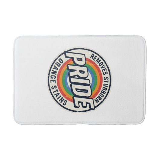 Retro trots protest regenboog badge vector ontwerp badmat (Voorkant)
