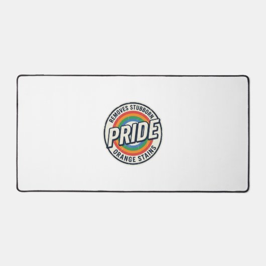 Retro trots protest regenboog badge vector ontwerp bureaumat (Voorkant)
